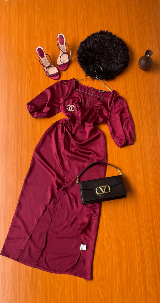 Robe Longue En Satin